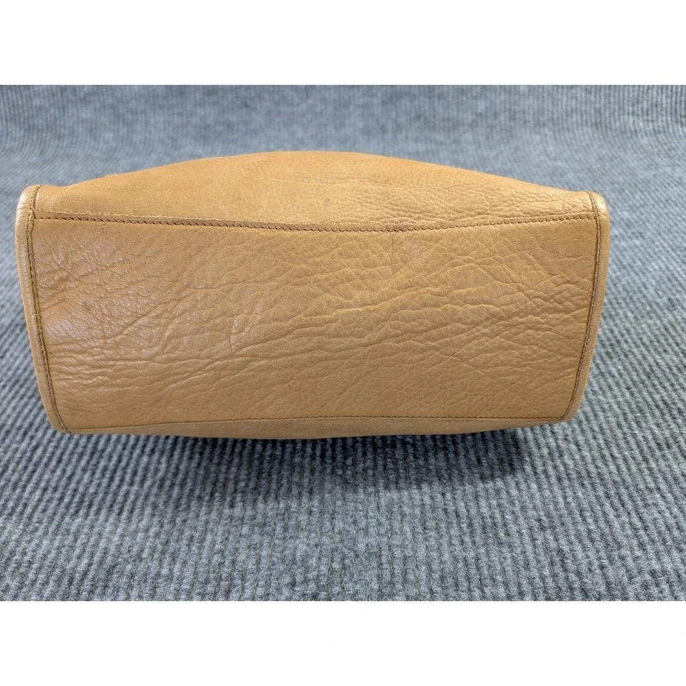 American Leather‎ Co Lenox Triple Entry Satchel Bag Purse Leather Cafe Latte
